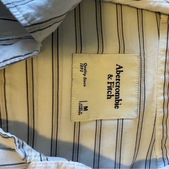 Abercrombie & Fitch White Shirt Stripes - Picture 2 of 3